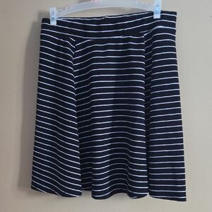 Eclipse Black and White Striped Skater Skirt